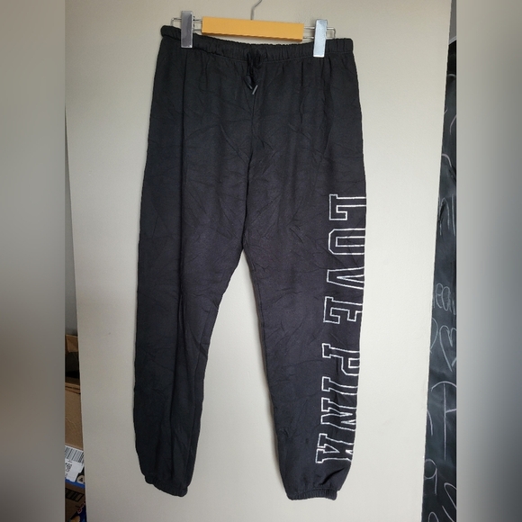PINK Victoria's Secret Black Joggers, Size Small (Waist 28) - Picture 1 of 4